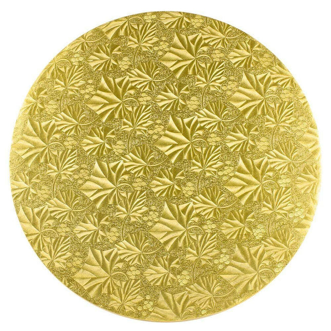 12" Fold Under Thick Gold Round Cake Drum (1ct) - SKU:245G14FU12R - UPC:625475016655 - Party Expo