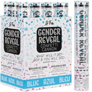 12" Gender Reveal Confetti Cannon - Blue - Party Expo