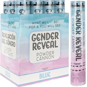 Gender Reveal - 12" Blue Powder Cannon (1 each) - SKU:PE-00522 - UPC:099996003300 - Party Expo