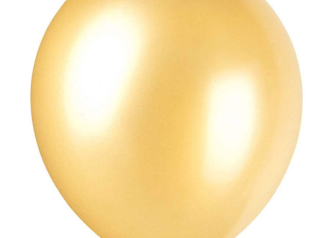 12" Gold Pearlized Latex Balloons (8ct) - SKU:54551 - UPC:011179545513 - Party Expo