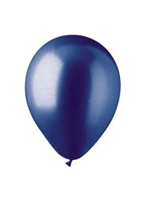 Pioneer - 12" Metallic Blue Latex Balloons (100ct) - SKU:70056 - UPC:052329121652 - Party Expo