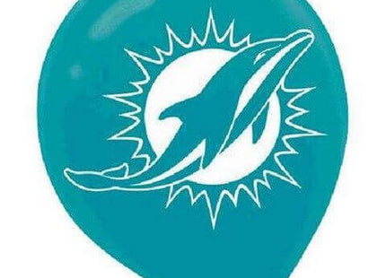 Miami Dolphins - 12" Latex Balloons (6ct) - SKU:111356 - UPC:013051469733 - Party Expo