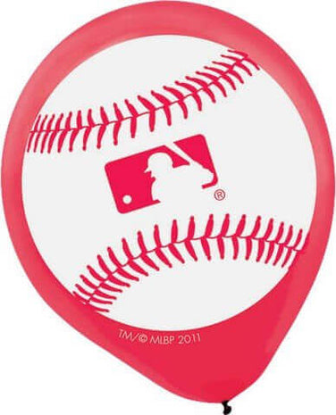 12" MLB Baseball Print Latex Balloons - SKU:111097 - UPC:013051361426 - Party Expo