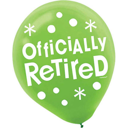 Officially Retired - 12" Latex Balloons - SKU:110308 - UPC:013051594527 - Party Expo