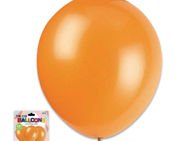 12" Orange Latex Balloon - 10 count - SKU:BP2080-OR - UPC:00810057951688 - Party Expo