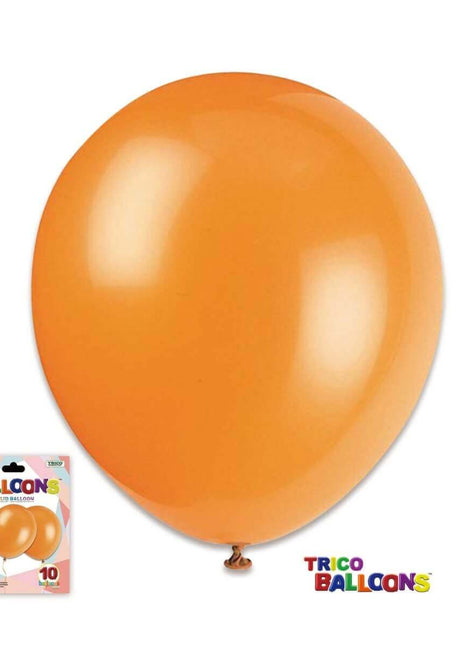 12" Orange Latex Balloon - 10 count - SKU:BP2080-OR - UPC:00810057951688 - Party Expo