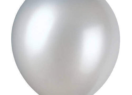 12" Pearlized Latex Balloons - Silver (8ct) - SKU:54552 - UPC:011179545520 - Party Expo
