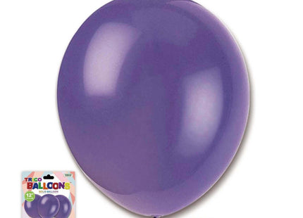 12" Purple Latex Balloon - 10 count - SKU:BP2080 Purple - UPC:00810057951664 - Party Expo
