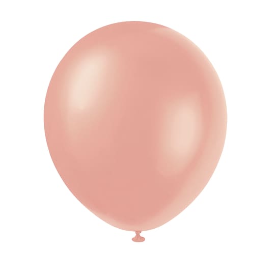12" Rosegold Pearlized Latex Balloons (8ct) - SKU:54585 - UPC:011179545858 - Party Expo
