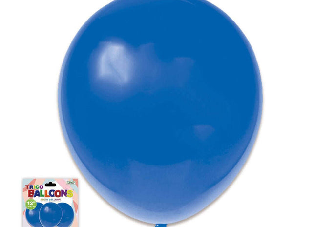 12" Royal Blue Latex Balloon - 10 count - SKU:BP2080RB - UPC:00810057951657 - Party Expo