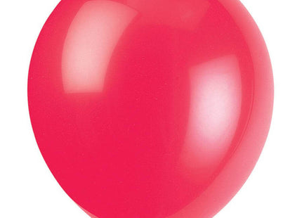 12" Ruby Red Latex Balloons (10ct) - SKU:54525 - UPC:011179545254 - Party Expo