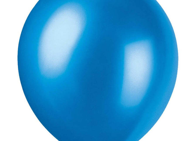 12" Sapphire Blue Pearlized Latex Balloons (8ct) - SKU:54555 - UPC:011179545551 - Party Expo