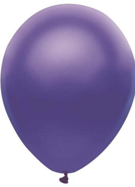 12" Satin Purple Pearlized Latex Balloons (10ct) - SKU:72109 - UPC:071444721097 - Party Expo