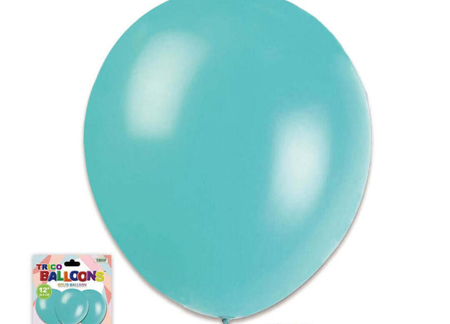 12" Turquoise Latex Balloon - 10 count - SKU:BP2080-TQ - UPC:00810057951541 - Party Expo