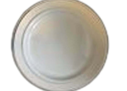 12" White Plate with Gold Hot Stamp - 6 count - SKU:15684 - UPC:655731156849 - Party Expo
