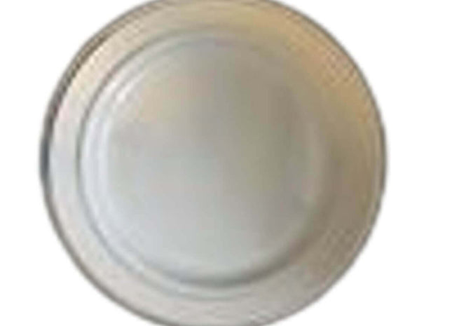 12" White Plate with Gold Hot Stamp - 6 count - SKU:15684 - UPC:655731156849 - Party Expo