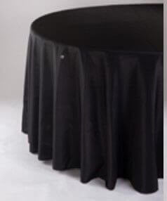 120" Round Poly Table Cloth - Black - SKU:7068-Black - UPC:809726054829 - Party Expo