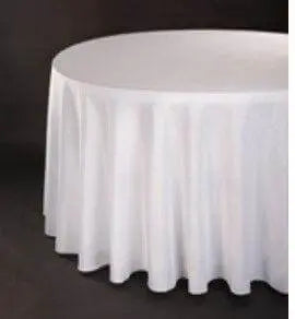 120in Round Poly Tablecloth - White - Party Expo