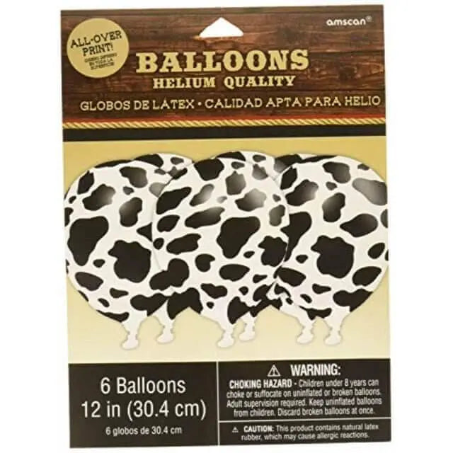 12" Cow Print Latex Balloons (6ct) Party Expo  