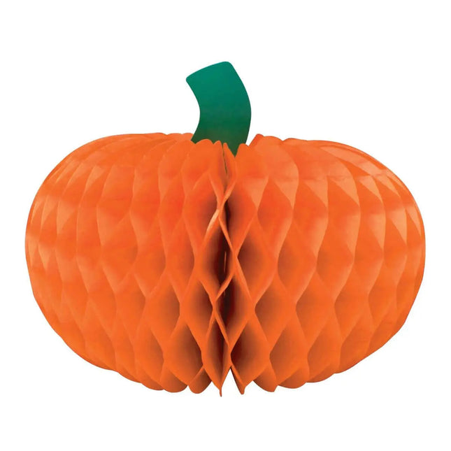 12" Large Halloween Pumpkin Honeycomb Centerpiece - Orange Party Expo  