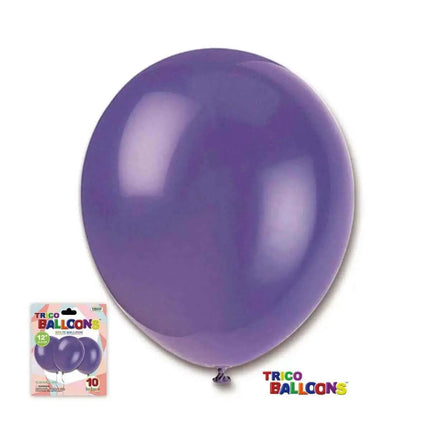 12" Purple Latex Balloon - 10 count Party Expo  