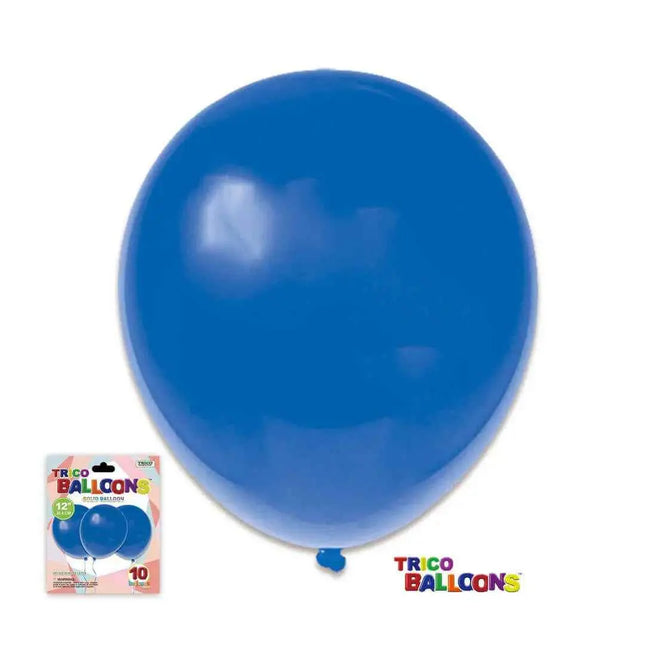 12" Royal Blue Latex Balloon - 10 count Party Expo  