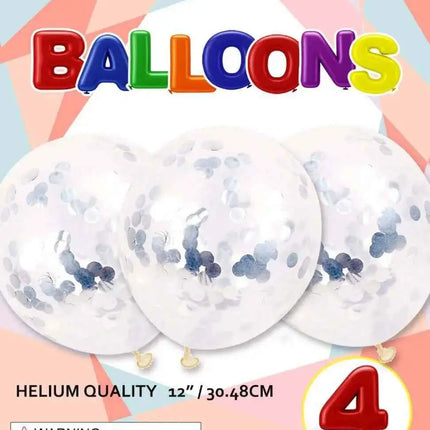 12" Silver Confetti Latex Balloon Party Expo  