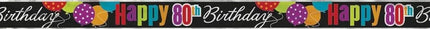 12ft Happy 80th Birthday Banner (1ct) - Party Expo