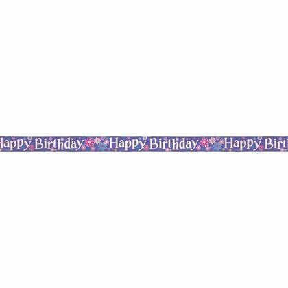 12ft Birthday Blossom Foil Banner - SKU:40288 - UPC:011179402885 - Party Expo
