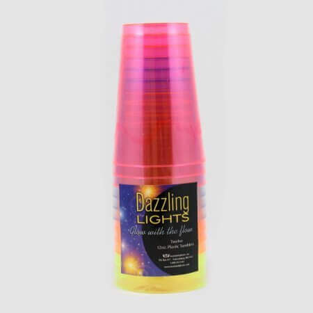 12oz Assorted Neon Plastic Tumblers (12ct) - SKU:64423* - UPC:073954122074 - Party Expo