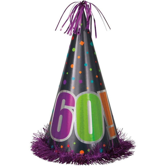 13" Jumbo Birthday Cheer 60th Birthday Party Hat - SKU:45976 - UPC:011179459766 - Party Expo