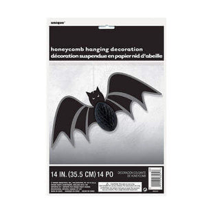 14" Bat Halloween Hanging Decoration - SKU:63479 - UPC:011179634798 - Party Expo