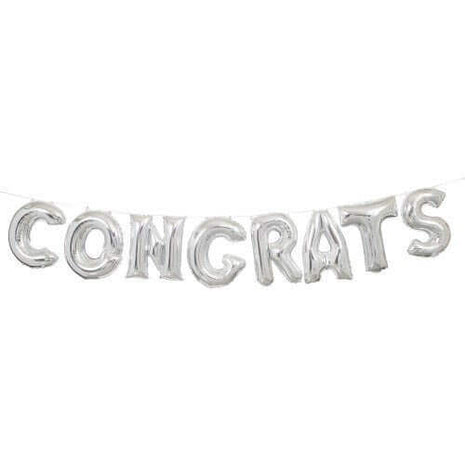 14" Congrats Mylar Balloon (Air Filled) - SKU:53685 - UPC:011179536856 - Party Expo