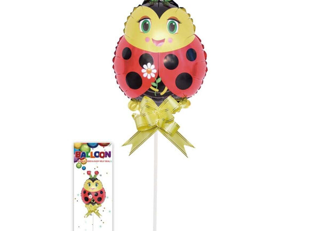 14" Ladybug Mylar Balloon Centerpiece with Stand - SKU:BP-2108 - UPC:810057953774 - Party Expo