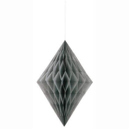 14" Paper Diamond Decoration - Silver - SKU:62984 - UPC:011179629848 - Party Expo