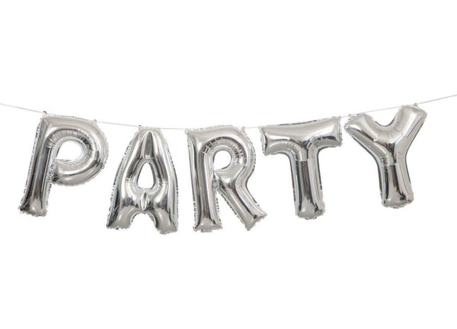 14" Party Mylar Balloon - Silver (Air Filled) - SKU:53681 - UPC:011179536818 - Party Expo