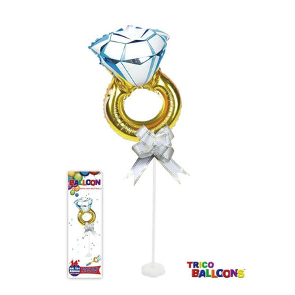 14" Ring Mylar Balloon Centerpiece with Stand - SKU:BP2113 - UPC:00810057953873 - Party Expo