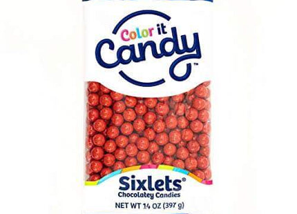 14oz Sixlets Shimmer - Red - SKU:103507 - UPC:800093914525 - Party Expo