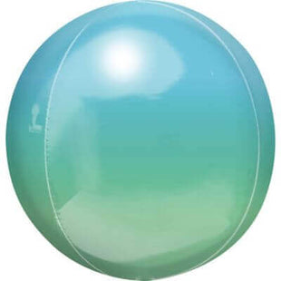 15" Blue & Green Ombre Orbz Balloon - SKU:97061 - UPC:026635398497 - Party Expo
