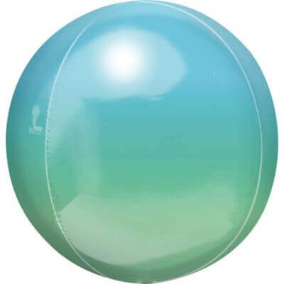 15" Blue & Green Ombre Orbz Balloon - SKU:97061 - UPC:026635398497 - Party Expo