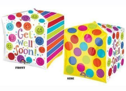 15" Get Well Cubez Balloon - SKU:63434 - UPC:026635283786 - Party Expo