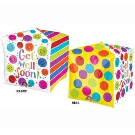 15" Get Well Cubez Balloon - SKU:63434 - UPC:026635283786 - Party Expo