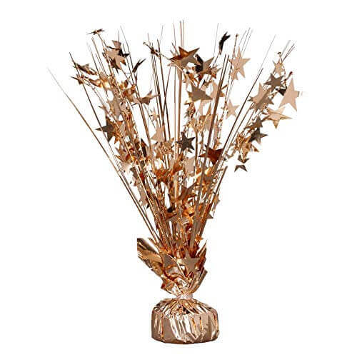 15" Starburst Balloon Weight Centerpiece - Rose Gold - SKU:97585 - UPC:749567975856 - Party Expo