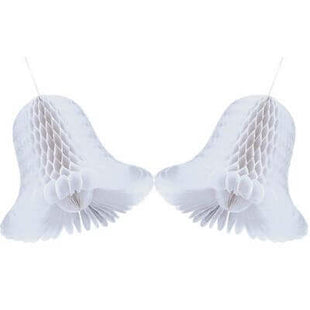 15" White Bridal Honeycomb Bells - SKU:29224.080000000002 - UPC:048419596943 - Party Expo