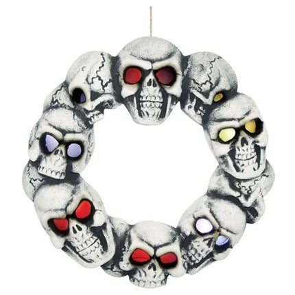 15" Light-Up Skull Wreath Party Expo  