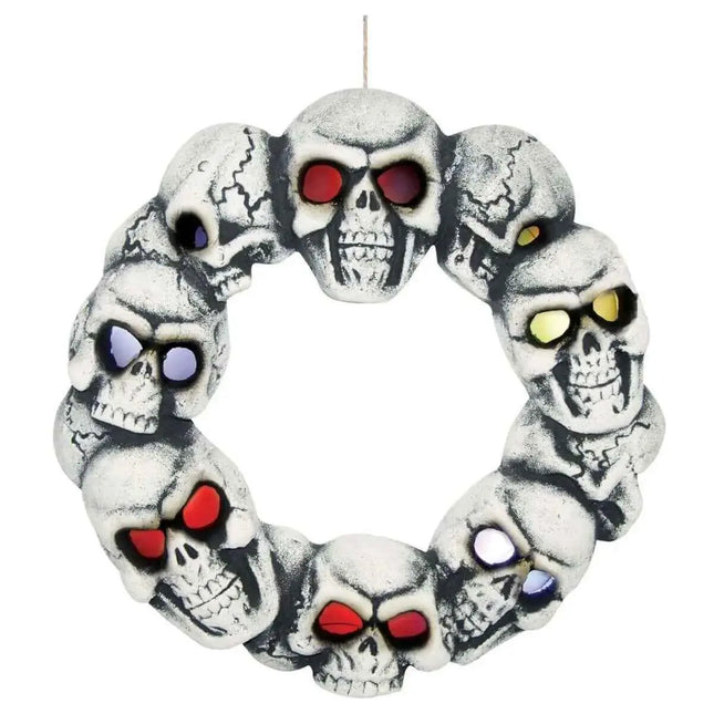 15" Light-Up Skull Wreath Party Expo  
