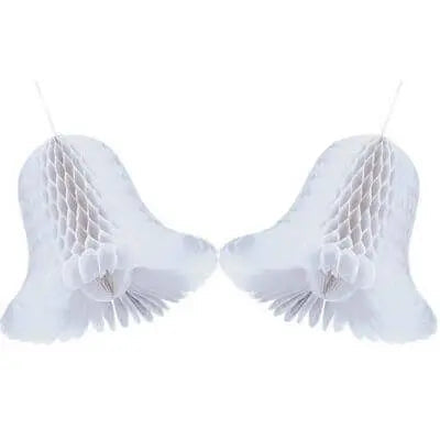 15" White Bridal Honeycomb Bells Party Expo  