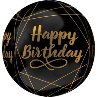 16" Elegant Birthday Orbz Balloon - SKU:103754 - UPC:026635411028 - Party Expo