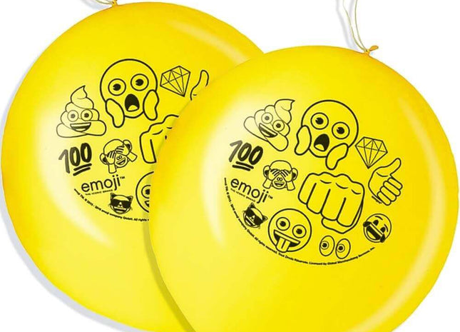 16" Emoji Punch Ball Latex Balloons (1ct) - SKU:50639 - UPC:011179506392 - Party Expo