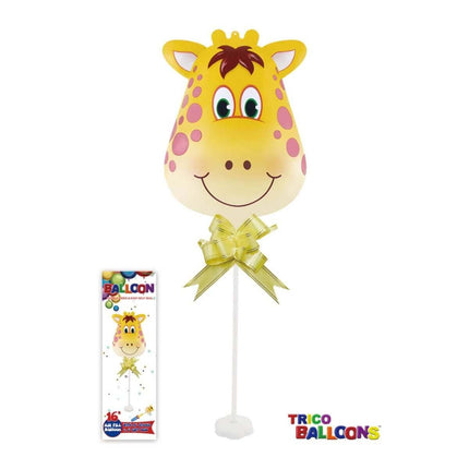 16" Giraffe Head Mylar Balloon Centerpiece with Stand - SKU:BP2120* - UPC:810057954009 - Party Expo